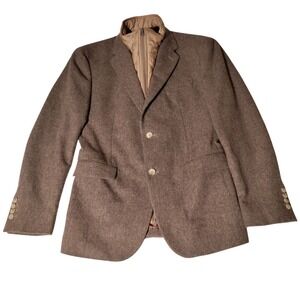 Hockerty Mens Brown Blazer Jacket Removable Quilted Bib 40R Custom - Imperfect